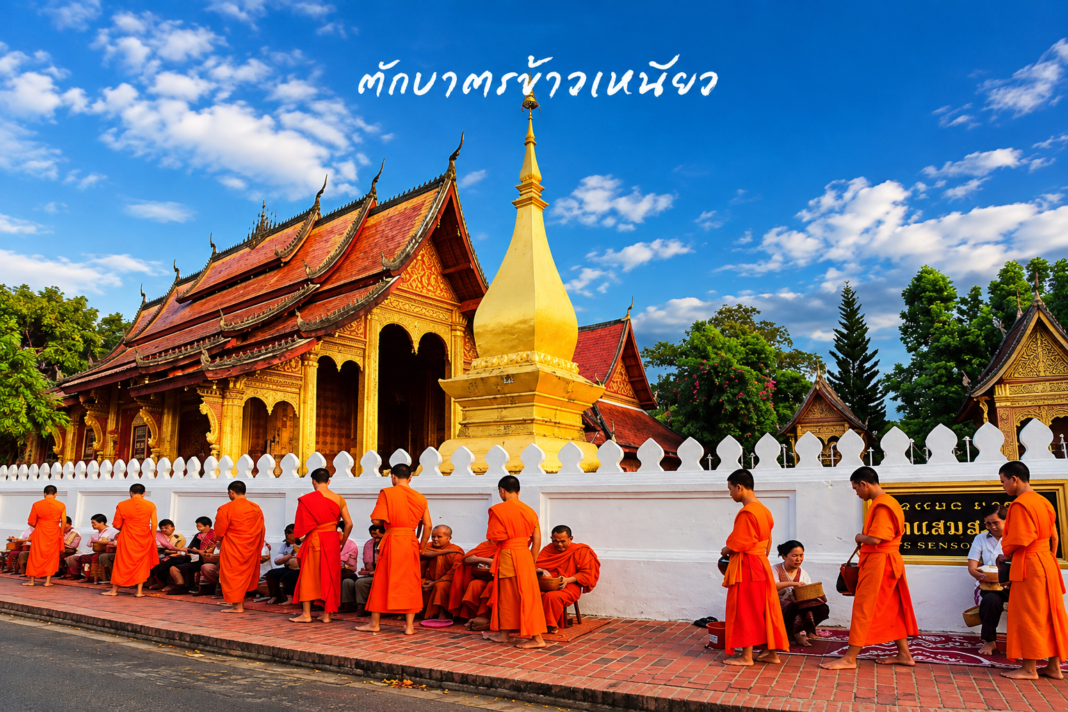 ตักบาตรข้าวเหนียวที่เมืองเฟือง และหลวงพระบาง ทำยังไงให้ไม่เสียมารยาท